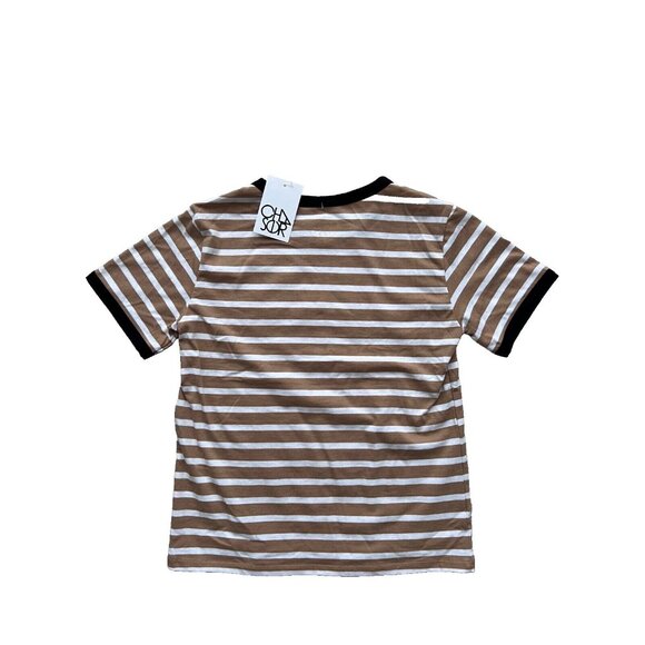 Chaser Striped Bonjour Tee Brown / White ( XS ) - Picture 3 of 3